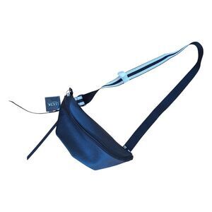 Ulta Beauty Black Sling Bag Crossbody NWT Striped Strap Pebbled Vegan Leather